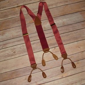 Trafalgar Woven Silk Suspenders Braces Mauve Pink